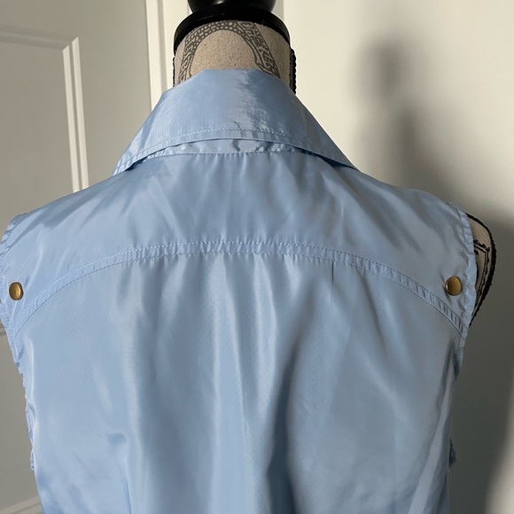Beautiful blue vest zipper closure with gold button by Sport Haley, Size M. - Picture 7 of 11